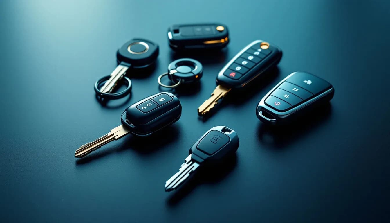 Assorted car keys and smart fobs